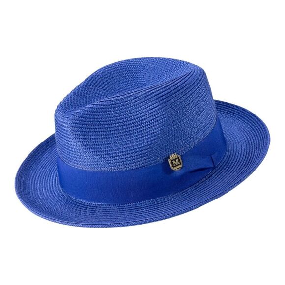 MONTIQUE MENS ROYAL WIDE BRIM PINCH FEDORA HAT W/ MATCHING GROSGRAIN RIBBON H42 - Picture 2 of 2